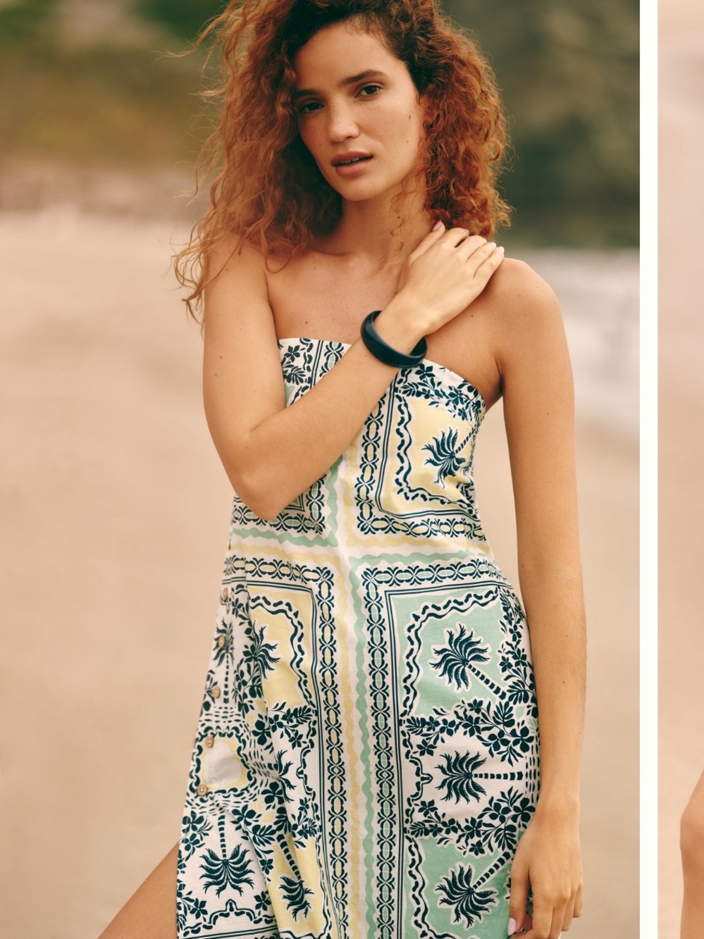 Celandine cotton button side column dress